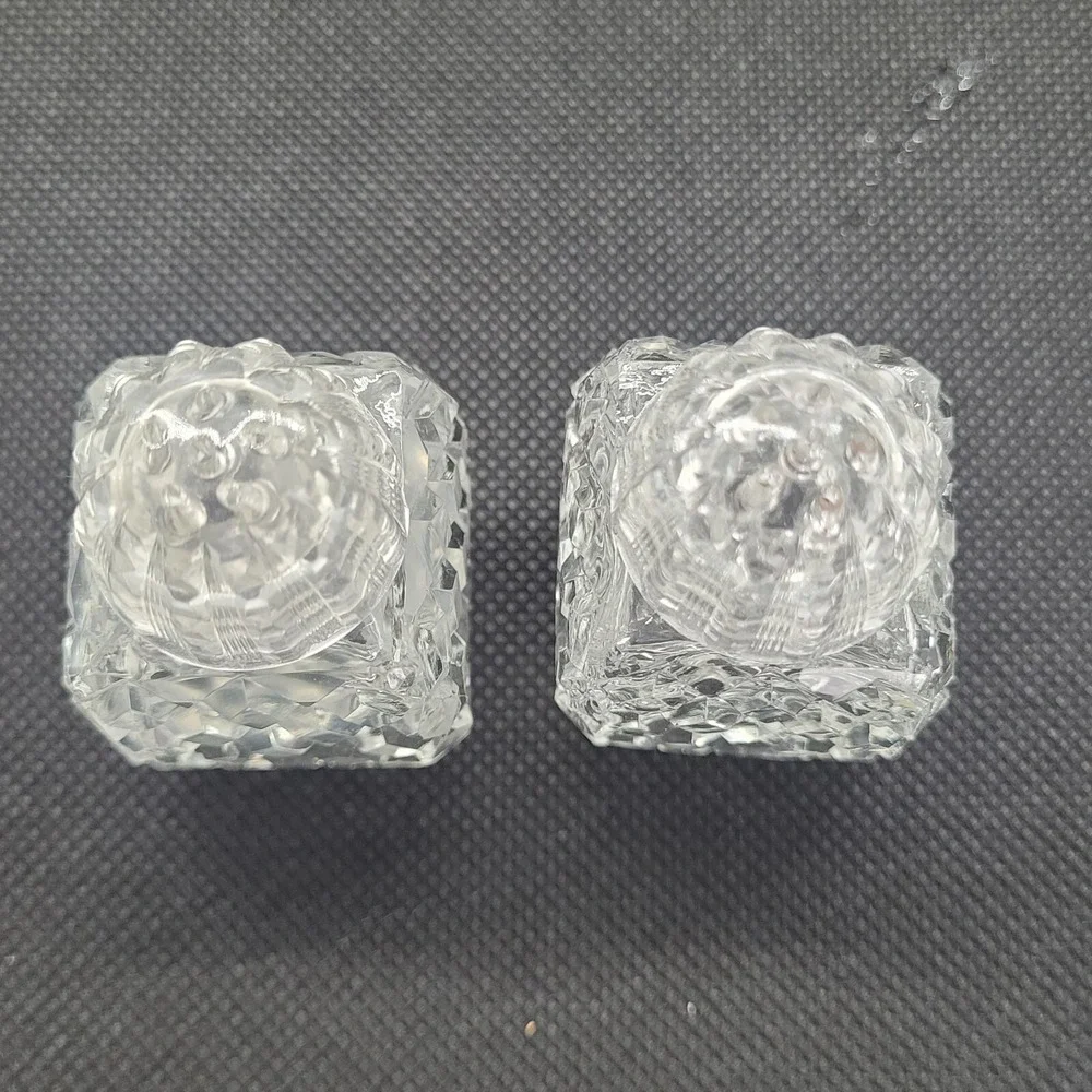 VTG Bohemia Cut Glass Salt & Pepper Shakers Screw On Set 2